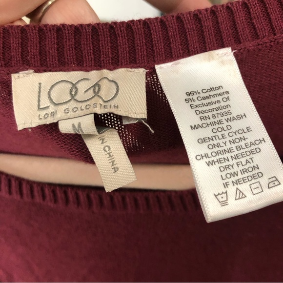 LOGO Lori Goldstein Cashmere Blend Tunic Top w/Lace Hem, Super Soft SZ M - Picture 8 of 8